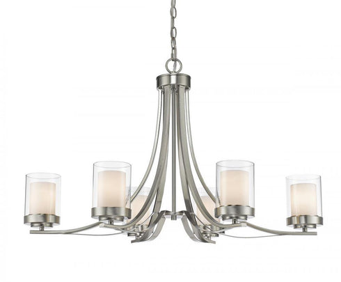 Z-Lite Willow 6 Light Chandelier in Brushed Nickel Finish Model: 426-6-BN