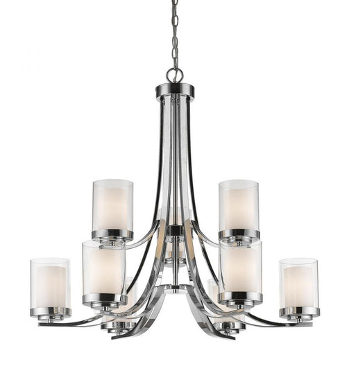 Z-Lite Willow 9 Light Chandelier in Brushed Nickel Finish Model: 426-9-BN