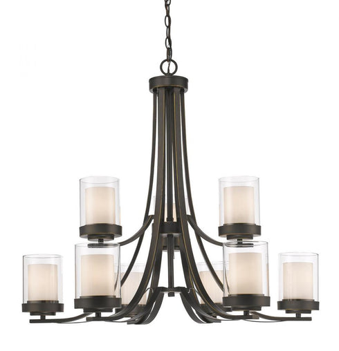 Z-Lite Willow 9 Light Chandelier in Brushed Nickel Finish Model: 426-9-BN