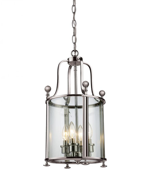 Z-Lite Wyndham 4 Light Pendant in Brushed Nickel Finish Model: 191-4