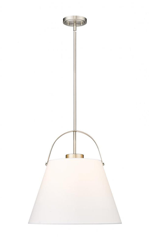 Z-Lite Z-Studio 1 Light Pendant in Brushed Nickel Finish Model: 743P18-BN