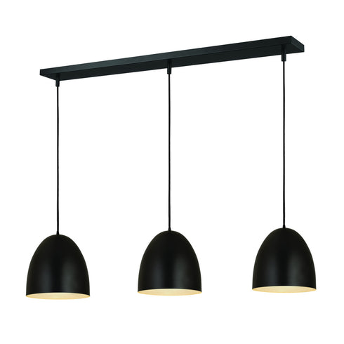Z-Lite Z-Studio 3 Light Pendant in Satin Black Finish Model: 6012P12-3L-SBK