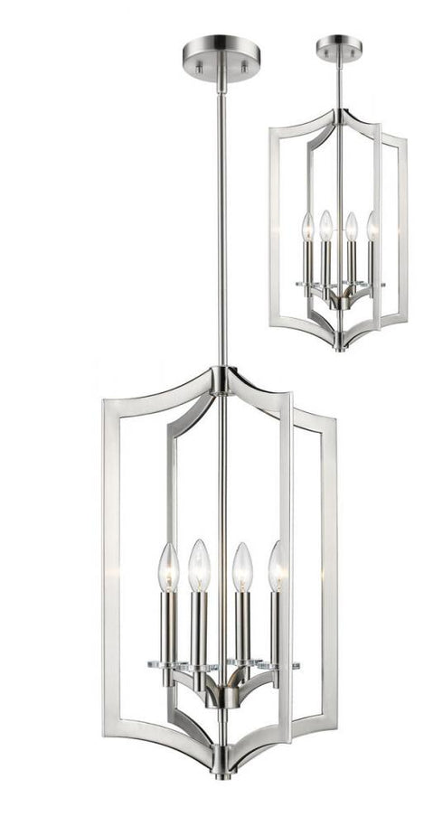 Z-Lite Zander 4 Light Chandelier in Brushed Nickel Finish Model: 6008-4BN