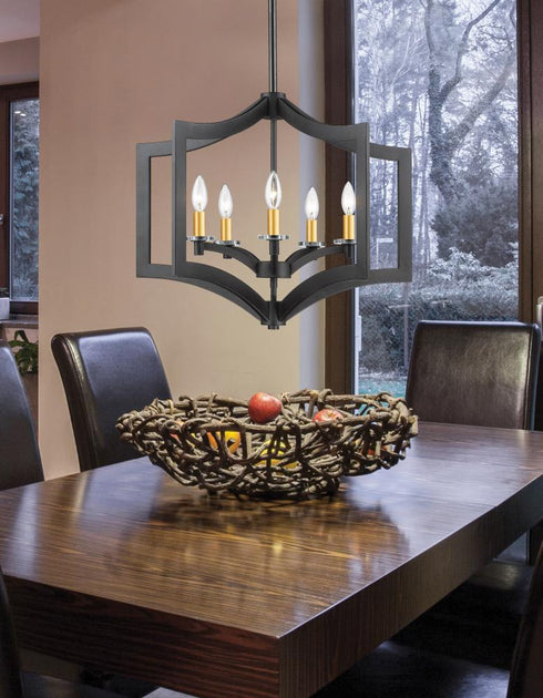 Z-Lite Zander 5 Light Chandelier in Bronze Finish Model: 6008-5BRZ