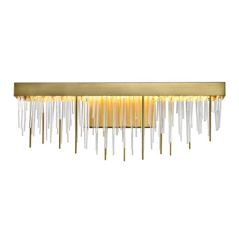 Zeev Lighting 1 Light LED 3CCT 26 Inch Unique Waterfall Shade in Aged Brass Crystal Vanity Light Model: VL10001-LED-24-AGB