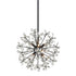Zeev Lighting ADELLE 12 Light 12 Light Floral Crystal Pedal Sputnik in Matte Black Pendant Light Model: CD10210-12-MBK