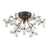 ZEEV Lighting ADELLE 3 Light Floral Crystal Pedal Sputnik in Aged Brass Flush Mount Model: FM60053-3-AGB