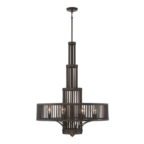 Zeev Lighting AETAS 8 Light 8 Light 36 Inch Multi Drum Chandelier in Oil Rubbed Bronze Finish Model: CD10127-8-ORB