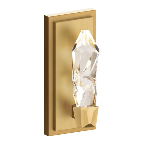 Zeev Lighting ANGELUS 1 Light LED 3CCT 1 Light Crafted Crystal in Aged Brass Vertical Wall Sconce Model: WS11405-LED-1-AGB