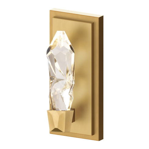 Zeev Lighting ANGELUS 1 Light LED 3CCT 1 Light Crafted Crystal in Aged Brass Vertical Wall Sconce Model: WS11405-LED-1-AGB
