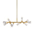Zeev Lighting ANGELUS 10 Light LED 3CCT 31 Inch 10 Light Crafted Crystal in Aged Brass Linear Adjustable Pendant Model: PL11413-LED-10-AGB