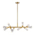 Zeev Lighting ANGELUS 10 Light LED 3CCT 31 Inch 10 Light Crafted Crystal in Aged Brass Linear Adjustable Pendant Model: PL11413-LED-10-AGB