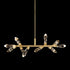 Zeev Lighting ANGELUS 10 Light LED 3CCT 31 Inch 10 Light Crafted Crystal in Aged Brass Linear Adjustable Pendant Model: PL11413-LED-10-AGB