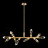 Zeev Lighting ANGELUS 10 Light LED 3CCT 31 Inch 10 Light Crafted Crystal in Aged Brass Linear Adjustable Pendant Model: PL11413-LED-10-AGB