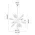 Zeev Lighting ANGELUS 13 Light LED 3CCT 34 Inch 13 Light Crafted Crystals in Satin Brushed Black Sputnik Chandelier Model: CD11418-LED-13-SBB