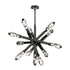 Zeev Lighting ANGELUS 13 Light LED 3CCT 34 Inch 13 Light Crafted Crystals in Satin Brushed Black Sputnik Chandelier Model: CD11418-LED-13-SBB