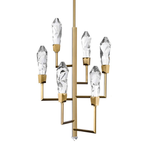 ZEEV Lighting Angelus 18 Inch LED 7 Light Crystal Tier Chandelier in Aged Brass Model: CD11425-LED-7-AGB