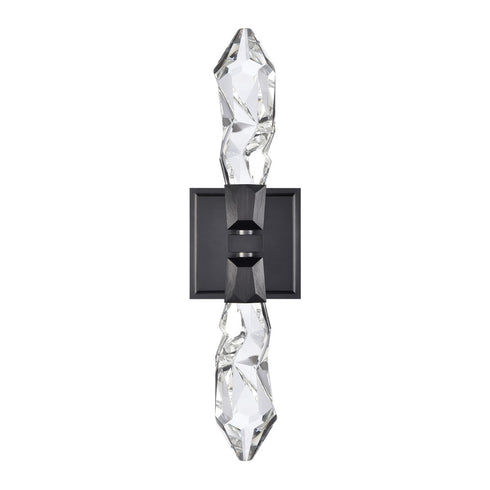 Zeev Lighting ANGELUS 2 Light LED 3CCT 2 Light Crafted Crystal in Satin Brushed Black Duo Wall Sconce Model: WS11412-LED-2-SBB
