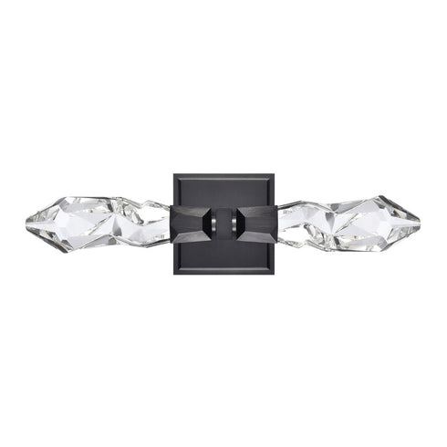 Zeev Lighting ANGELUS 2 Light LED 3CCT 2 Light Crafted Crystal in Satin Brushed Black Duo Wall Sconce Model: WS11412-LED-2-SBB