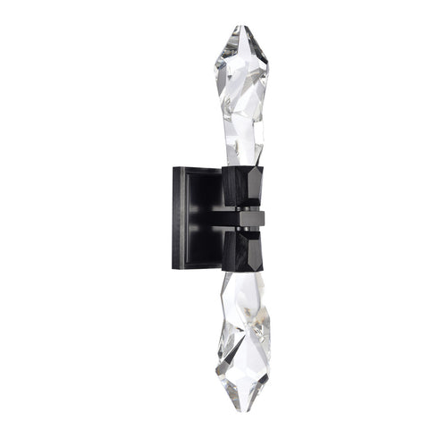 Zeev Lighting ANGELUS 2 Light LED 3CCT 2 Light Crafted Crystal in Satin Brushed Black Duo Wall Sconce Model: WS11412-LED-2-SBB