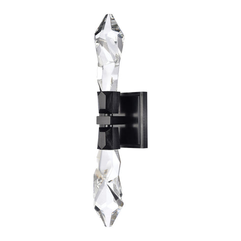 Zeev Lighting ANGELUS 2 Light LED 3CCT 2 Light Crafted Crystal in Satin Brushed Black Duo Wall Sconce Model: WS11412-LED-2-SBB