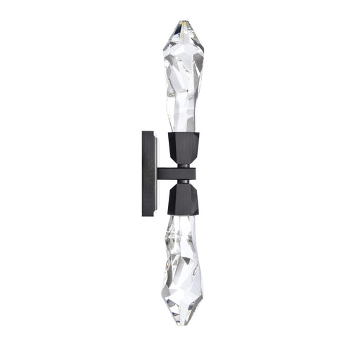 Zeev Lighting ANGELUS 2 Light LED 3CCT 2 Light Crafted Crystal in Satin Brushed Black Duo Wall Sconce Model: WS11412-LED-2-SBB