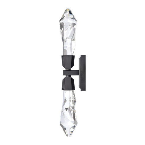 Zeev Lighting ANGELUS 2 Light LED 3CCT 2 Light Crafted Crystal in Satin Brushed Black Duo Wall Sconce Model: WS11412-LED-2-SBB