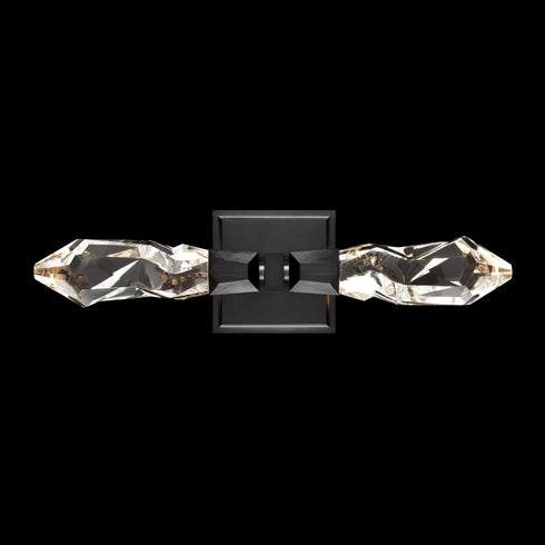 Zeev Lighting ANGELUS 2 Light LED 3CCT 2 Light Crafted Crystal in Satin Brushed Black Duo Wall Sconce Model: WS11412-LED-2-SBB