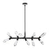ZEEV Lighting Angelus 48 Inch LED 10 Light Crystal Linear Pendant in Brushed Black in Satin Brushed Black Finish Model: PL11415-LED-10-SBB