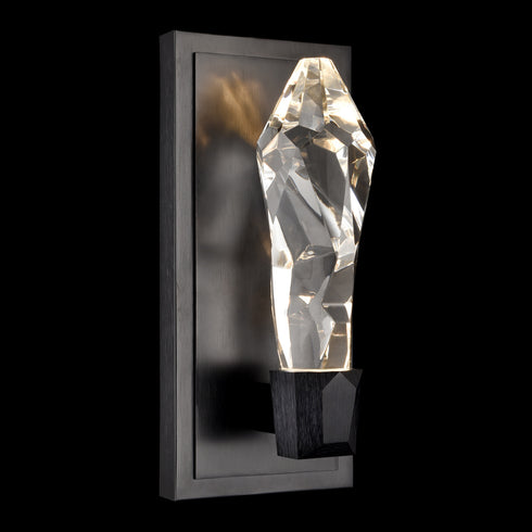 ZEEV Lighting Angelus LED 1 Light Crystal Vertical Wall Sconce in Brushed Black in Satin Brushed Black Finish Model: WS11408-LED-1-SBB