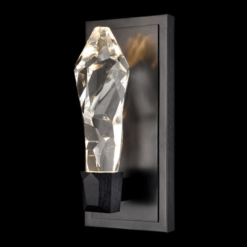 ZEEV Lighting Angelus LED 1 Light Crystal Vertical Wall Sconce in Brushed Black in Satin Brushed Black Finish Model: WS11408-LED-1-SBB