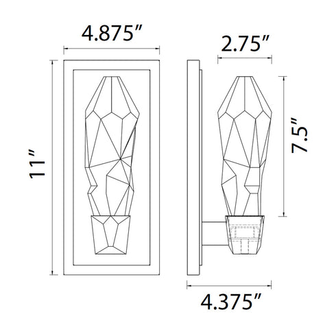 ZEEV Lighting Angelus LED 1 Light Crystal Vertical Wall Sconce in Matte White Model: WS11406-LED-1-MW
