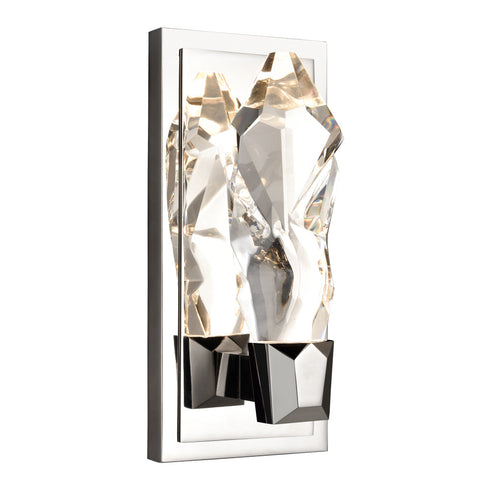ZEEV Lighting Angelus LED 1 Light Crystal Vertical Wall Sconce in Polished Nickel Model: WS11407-LED-1-PN