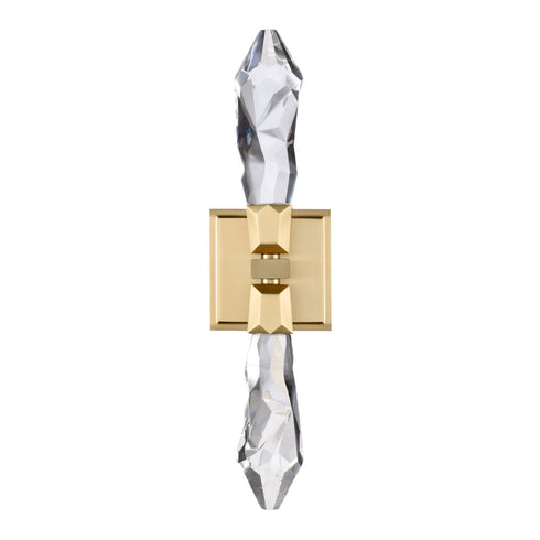 ZEEV Lighting Angelus LED 2 Light Crystal Duo Wall Sconce in Aged Brass Model: WS11409-LED-2-AGB