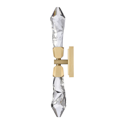ZEEV Lighting Angelus LED 2 Light Crystal Duo Wall Sconce in Aged Brass Model: WS11409-LED-2-AGB