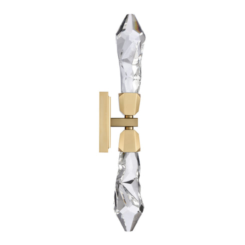 ZEEV Lighting Angelus LED 2 Light Crystal Duo Wall Sconce in Aged Brass Model: WS11409-LED-2-AGB