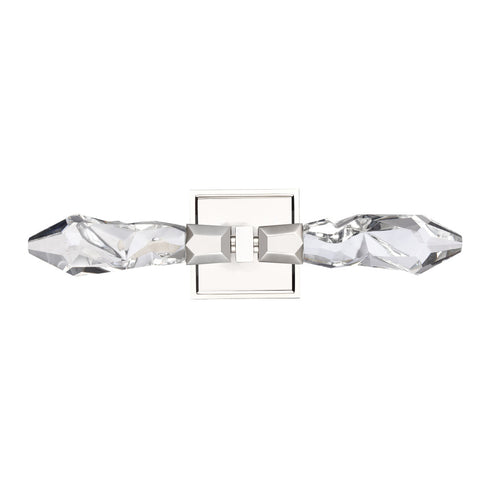 ZEEV Lighting Angelus LED 2 Light Crystal Duo Wall Sconce in Polished Nickel Model: WS11411-LED-2-PN