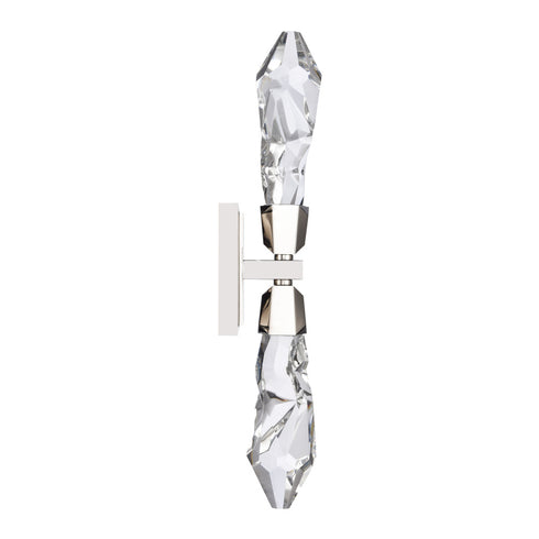 ZEEV Lighting Angelus LED 2 Light Crystal Duo Wall Sconce in Polished Nickel Model: WS11411-LED-2-PN