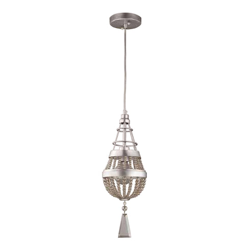 ZEEV Lighting ARBELOS Single Light 6 Inch Crystal Vertical in Painted Silver Pendant Model: MP40007-1-PS-SC