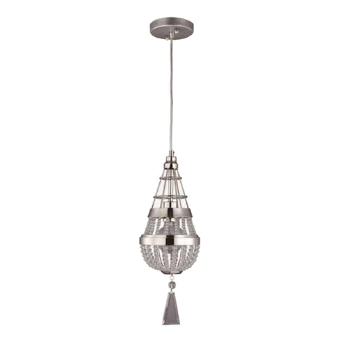 ZEEV Lighting ARBELOS Single Light 6 Inch Crystal Vertical in Polished Nickel Pendant Model: MP40006-1-PN-CLC