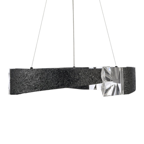 ZEEV Lighting Arcus LED 32 Inch Segmental Crystal Chandelier in Textured Black in Textured Matte Black Finish Model: CD11621-LED-3-32-TMBK