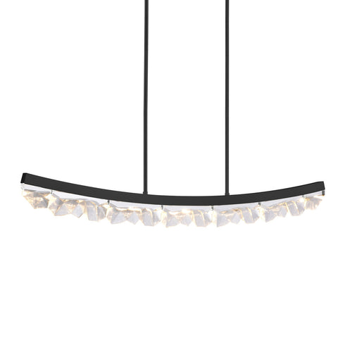 ZEEV Lighting ARCUS LED 3CCT 48 Inch Unique Curved Crystal in Aged Brass Linear Pendant Light Model: PL11613-LED-48-AGB