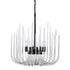 Zeev Lighting ASTORIA 8 Light 8 Light Solid Curved Clear Glass in Satin Brushed Black Pendant Light Model: CD10031-8-SBB