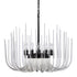 Zeev Lighting ASTORIA 8 Light 8 Light Solid Curved Clear Glass in Satin Brushed Black Pendant Light Model: CD10031-8-SBB