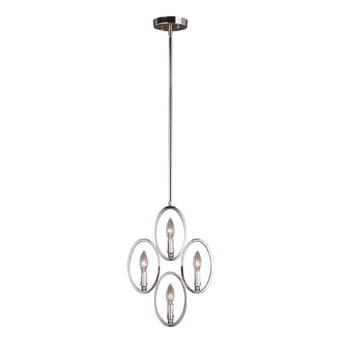 Zeev Lighting AURA 4 Light 4 Light 12 Inch Candle Vertical Pendant in Chrom Finish Model: P30028-4-CH