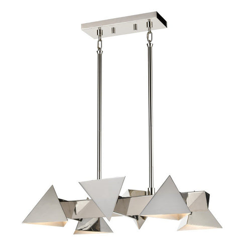 ZEEV Lighting AVANTE 12 Light Geometric Triangular in Matte Black Linear Pendant Model: CD10034-12-MBK