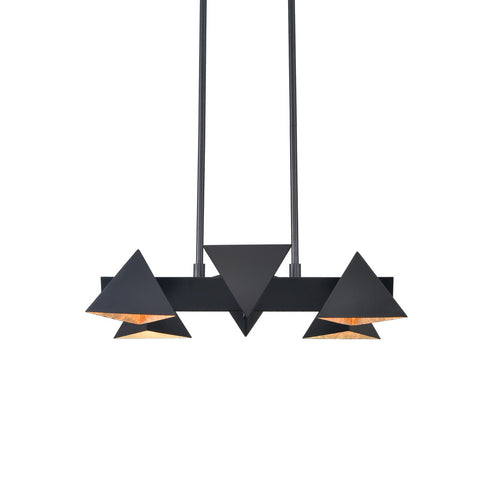 Zeev Lighting AVANTE 6 Light 6 Light Geometric Triangular in Matte Black Linear Pendant Model: CD10033-6-MBK