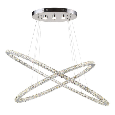 ZEEV Lighting Blair LED 48 Inch Crystal Ring Chandelier in Polished in Chrome Model: CD10132-LED-CH-D