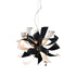 Zeev Lighting BLOSSOM 9 Light 9 Light Decorative Floral Windmill Matte Black Chandelier in Matte Black w/Matte White Finish Model: CD10035-9-MBK+MW