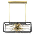 Zeev Lighting BURST 10 Light 10 Light Modern Square Incased in Aged Brass Sputnik Pendant Model: CD10172-10-AGB+MBK